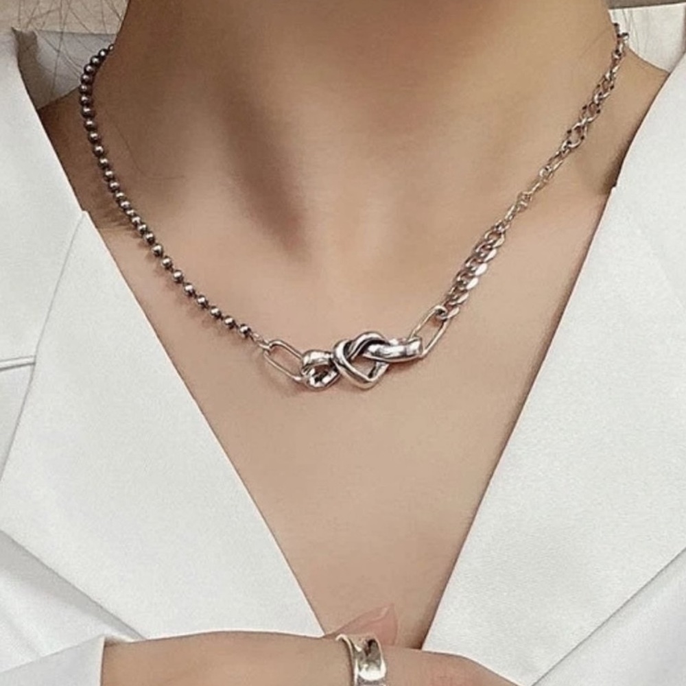 NEW 925 STERLING SILVER NECKLACE HEART NECKLACE